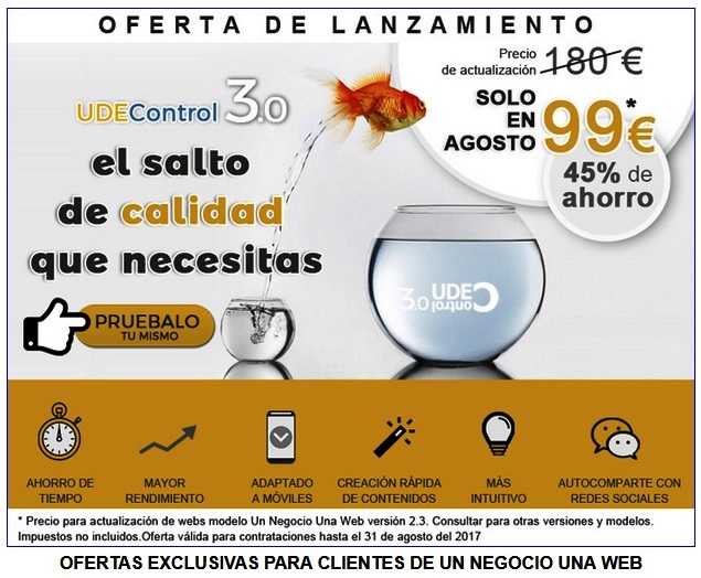Nuevo Gestor de Contenidos 3.0 de Un Negocio Una Web, recomendado por Elefante Azul de Avilés